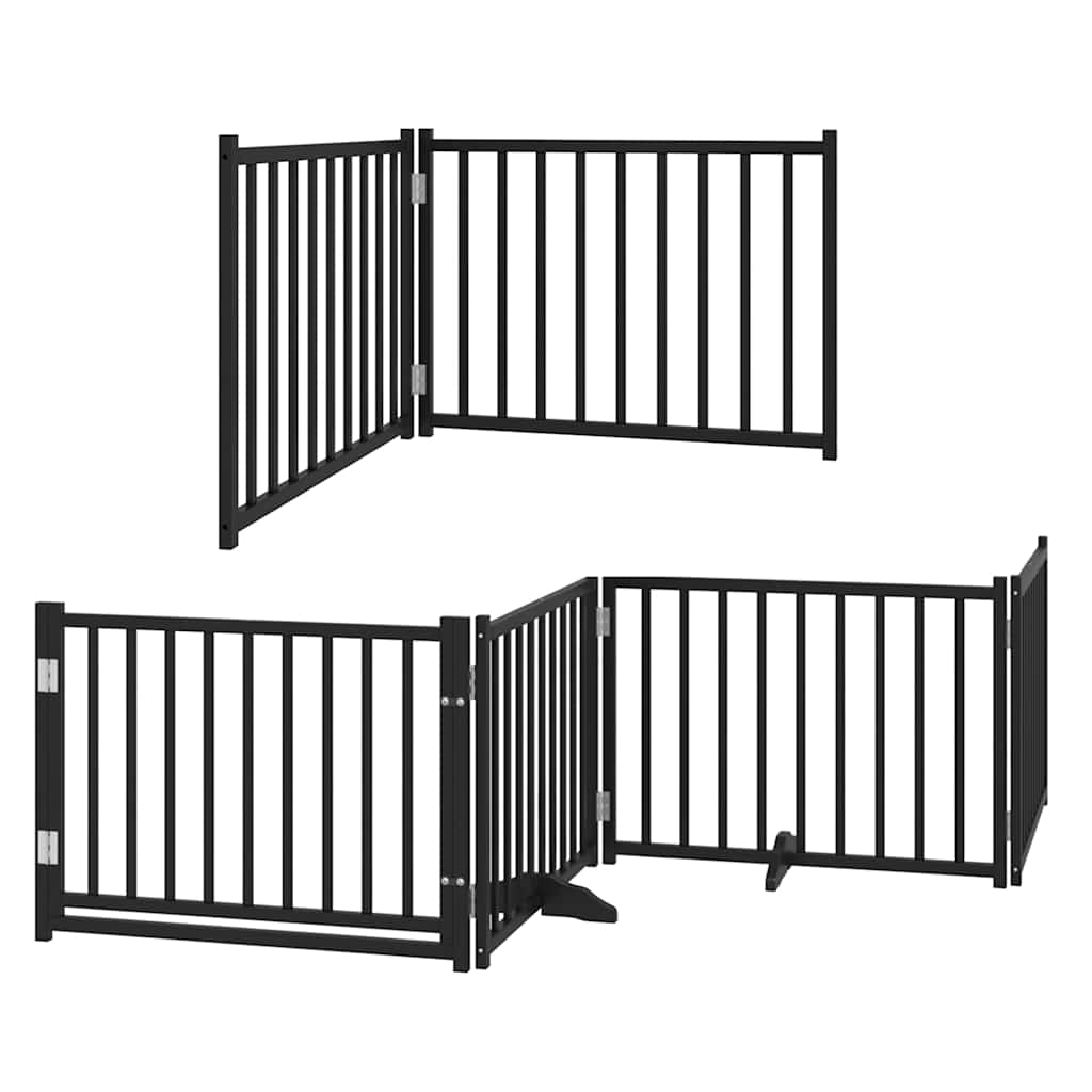 Fekete nyárfa 8 paneles összecsukható kutyakapu ajtóval 640 cm - Image 3
