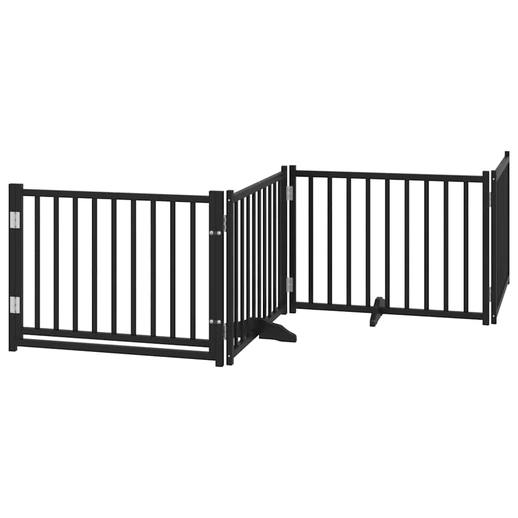 Fekete nyárfa 8 paneles összecsukható kutyakapu ajtóval 640 cm - Image 4