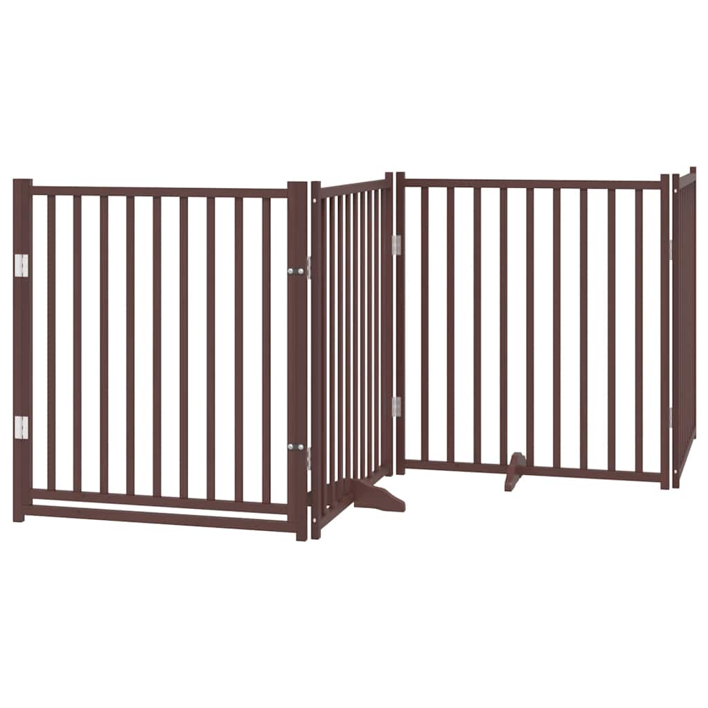 Barna nyárfa 12 paneles összecsukható kutyakapu ajtóval 960 cm - Image 4