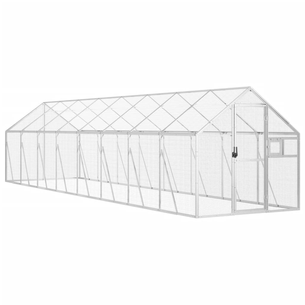 Ezüstszínű alumínium madárház 1,79 x 8 x 1,85m - Image 2