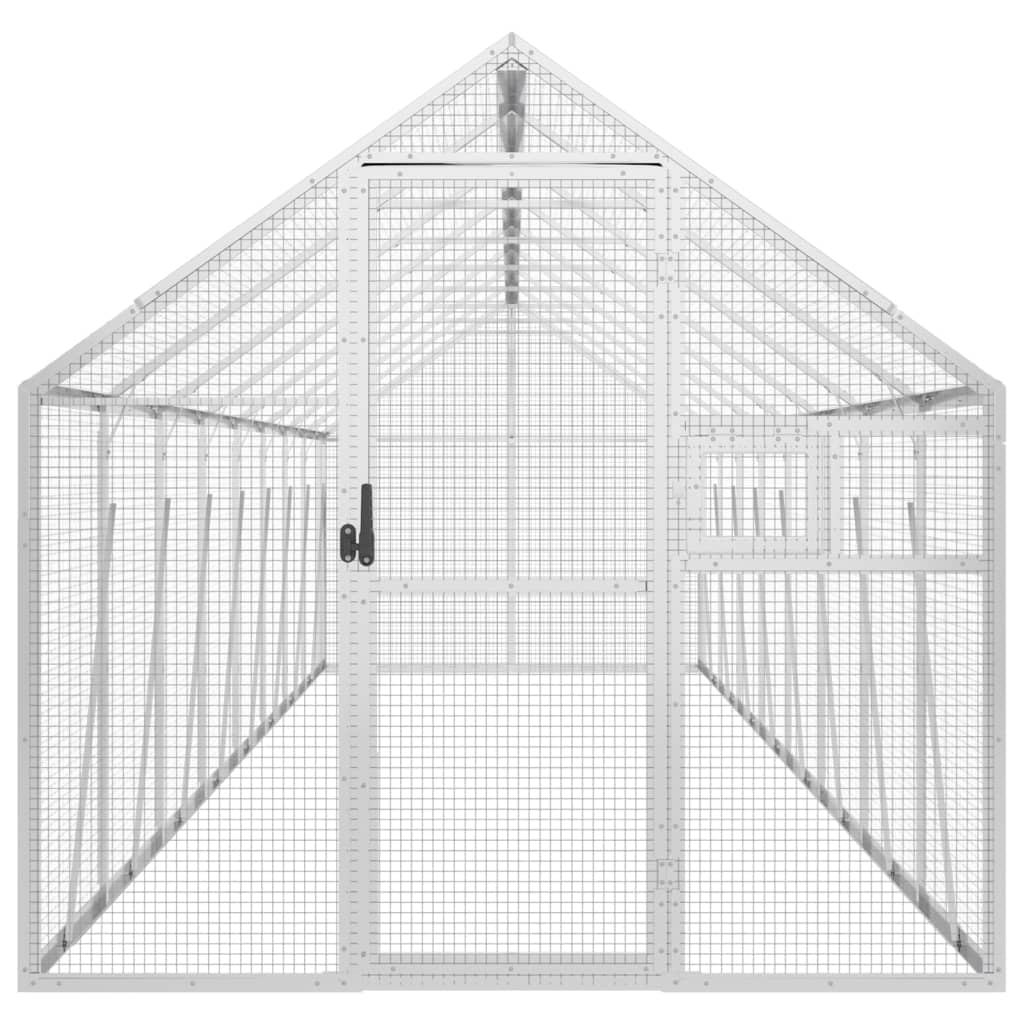 Ezüstszínű alumínium madárház 1,79 x 8 x 1,85m - Image 3
