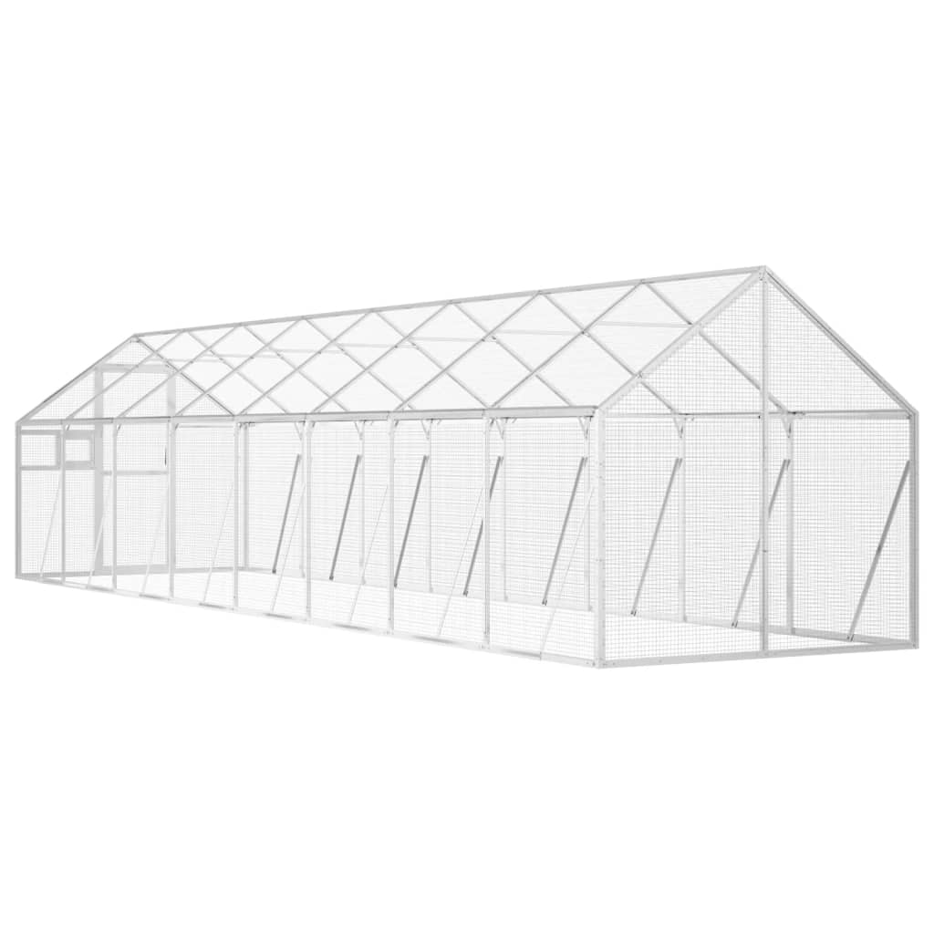 Ezüstszínű alumínium madárház 1,79 x 8 x 1,85m - Image 4