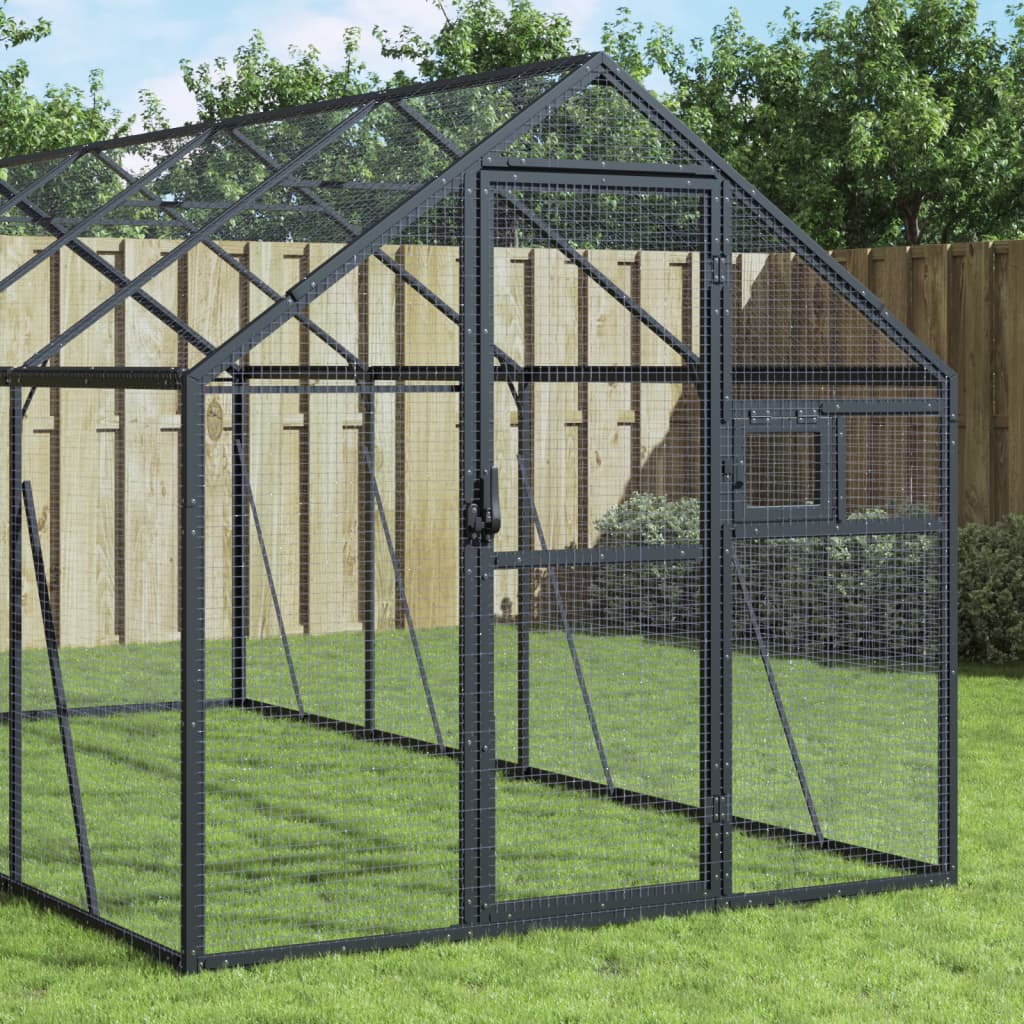 Antracit alumínium madárház 1,79 x 8 x 1,85 m