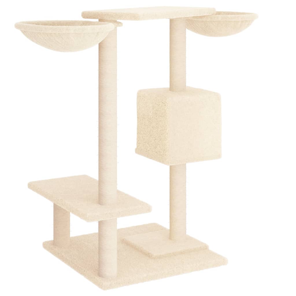 Krémszínű macskabútor szizál kaparófákkal 82 cm - Image 4