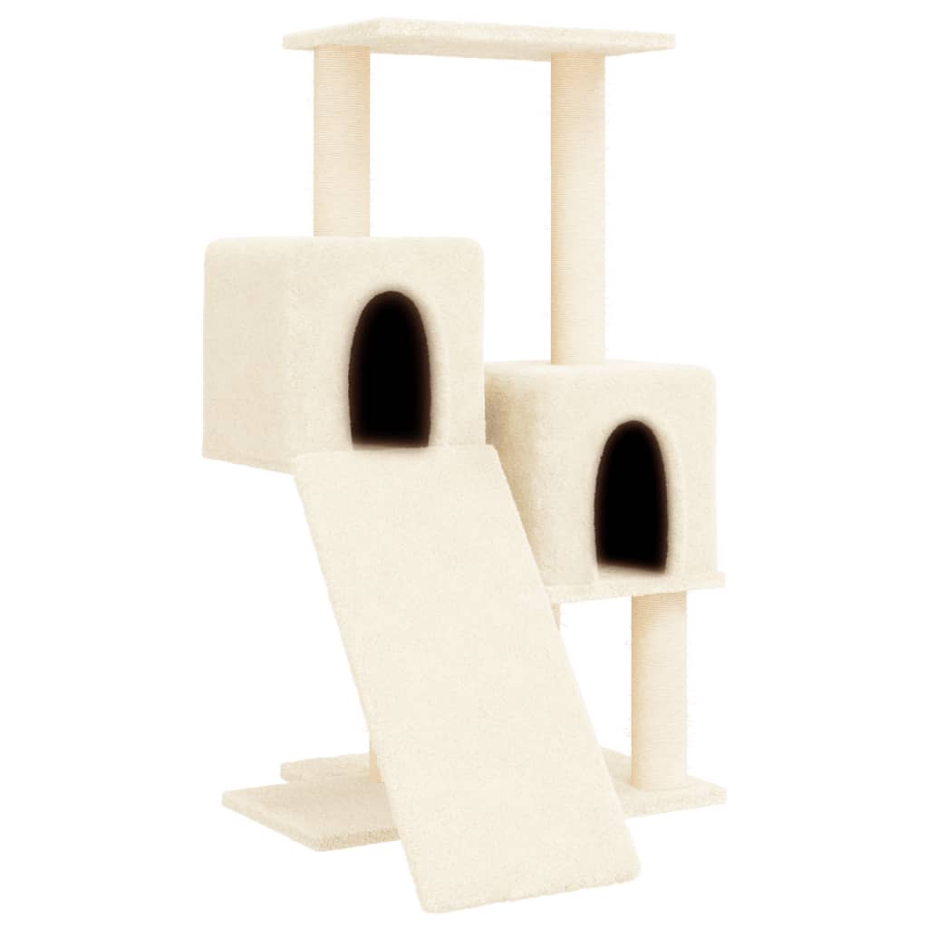 Krémszínű macskabútor szizál kaparófákkal 82 cm - Image 2