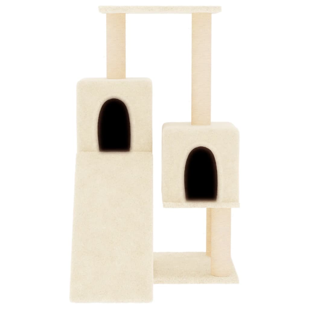 Krémszínű macskabútor szizál kaparófákkal 82 cm - Image 3