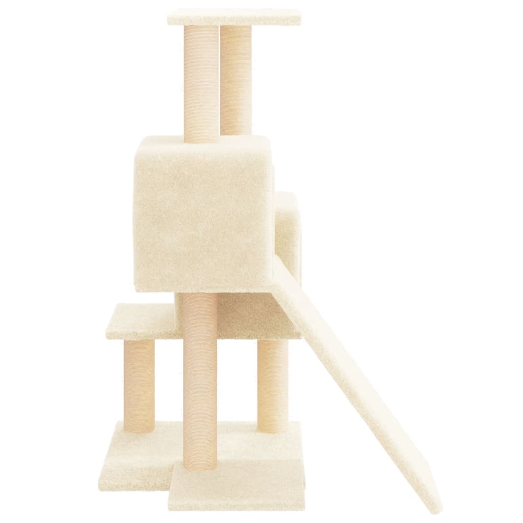 Krémszínű macskabútor szizál kaparófákkal 82 cm - Image 5