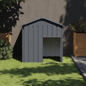 Antracit horganyzott acél kutyakennel tetővel 117x103x123 cm