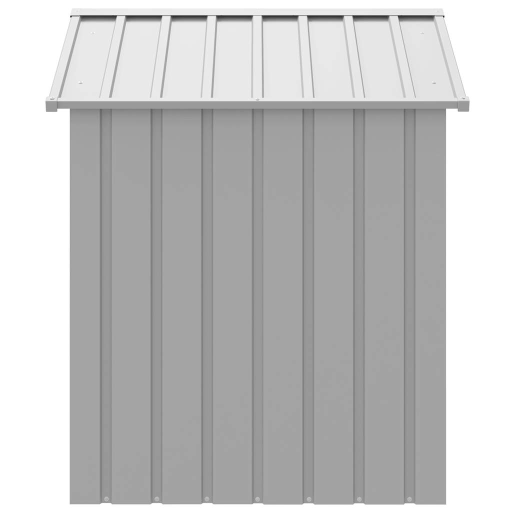 Világosszürke horganyzott acél tetős kutyakennel 117x103x123 cm - Image 4