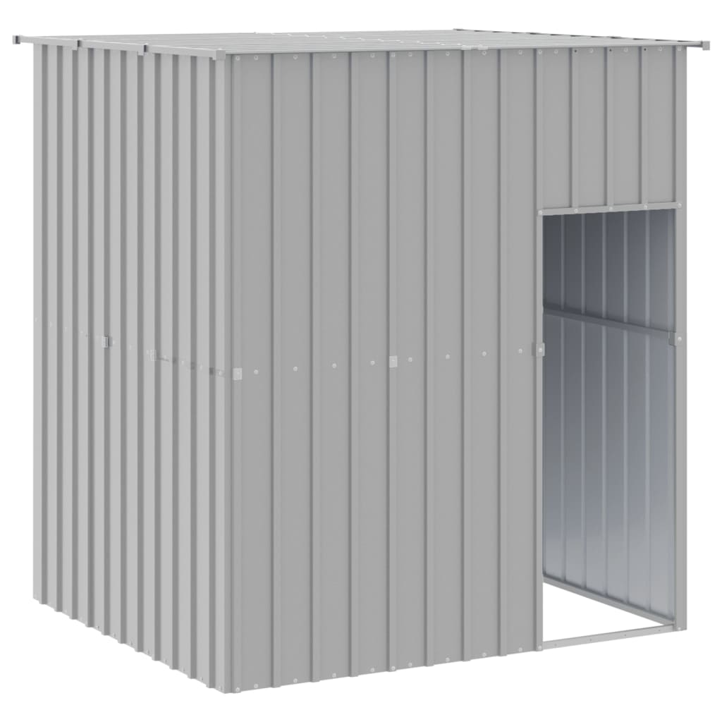 Világosszürke horganyzott acél tetős kutyakennel 165x153x181 cm - Image 2
