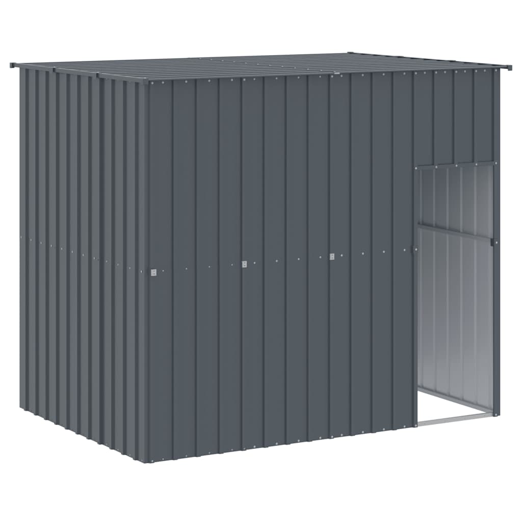 Antracit horganyzott acél kutyakennel tetővel 214x153x181 cm - Image 2
