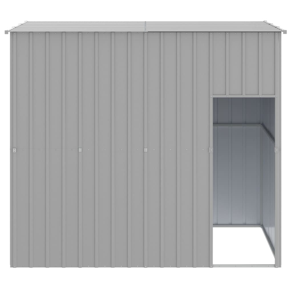 Világosszürke horganyzott acél tetős kutyakennel 214x153x181 cm - Image 3