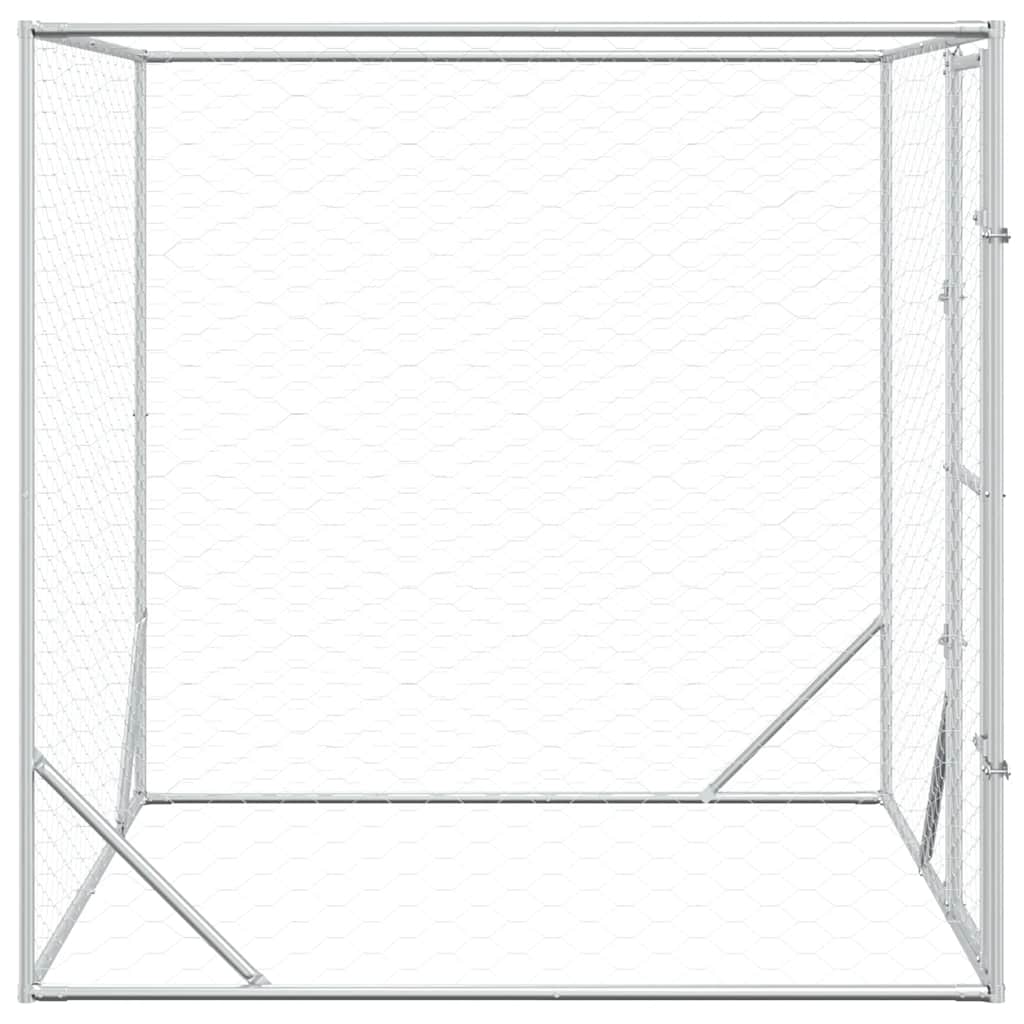 Ezüstszínű kültéri horganyzott acél kutyakennel 2x2x2 m - Image 5