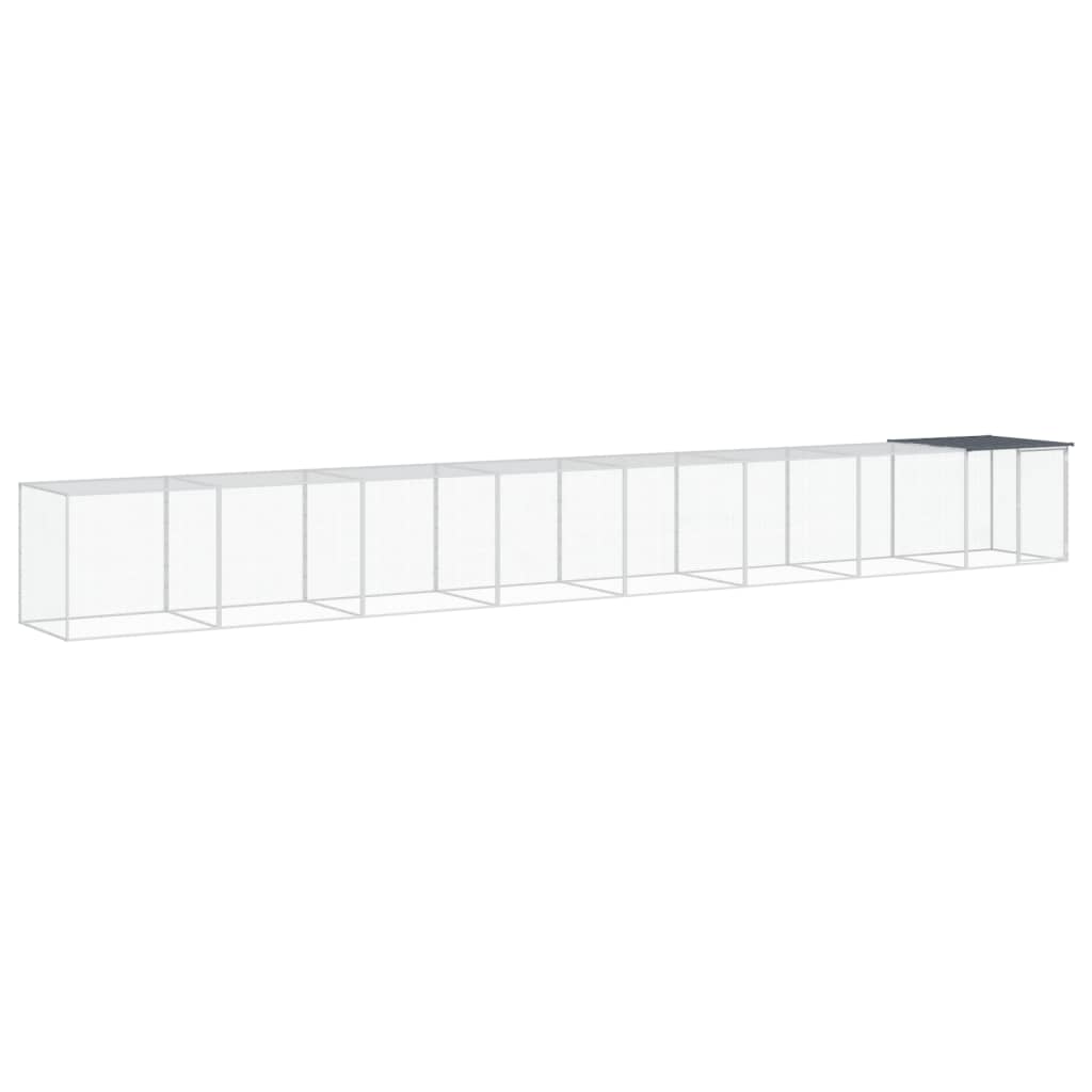Antracitszürke horganyzott acél tyúkketrec tetővel 803x98x90 cm - Image 2