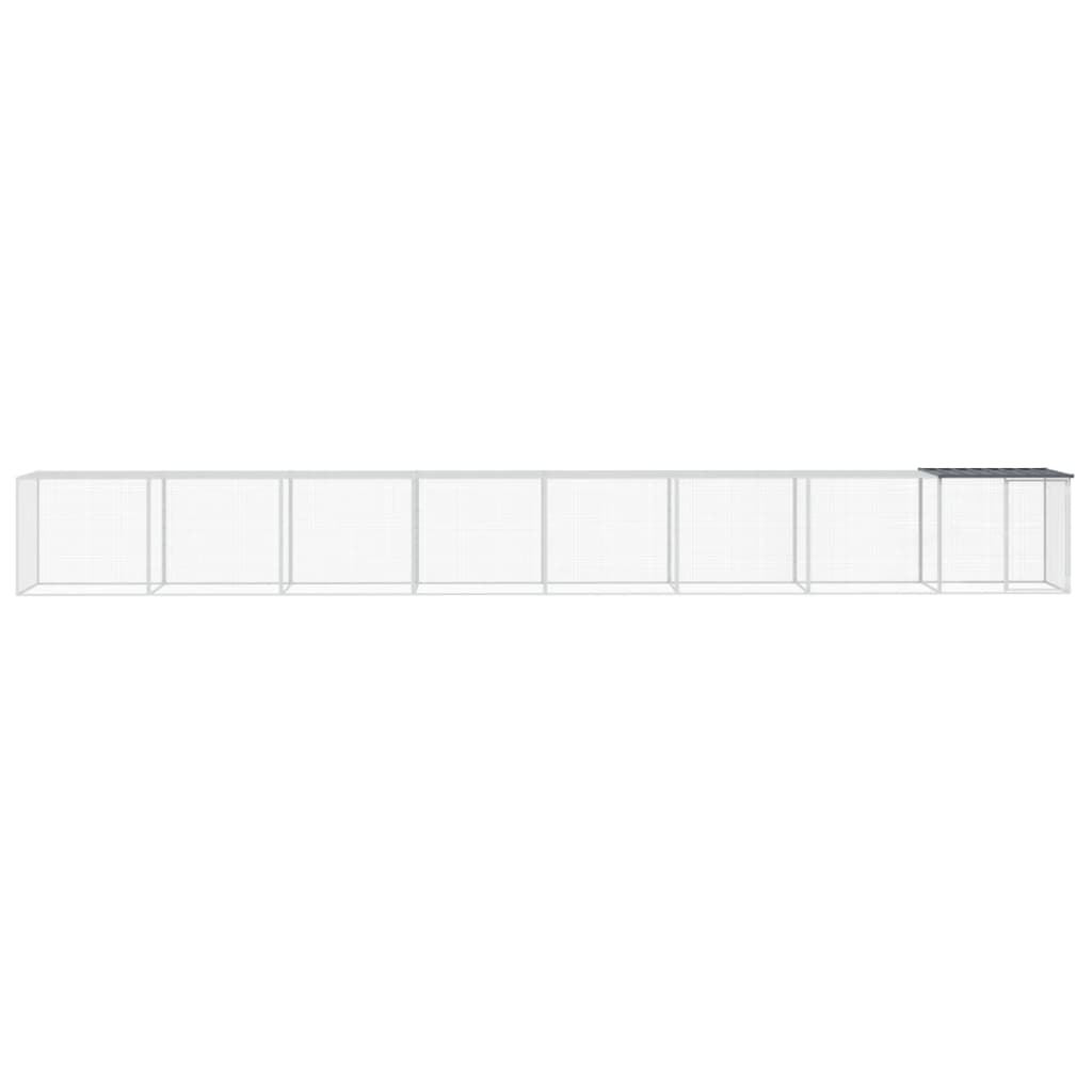 Antracitszürke horganyzott acél tyúkketrec tetővel 803x98x90 cm - Image 3