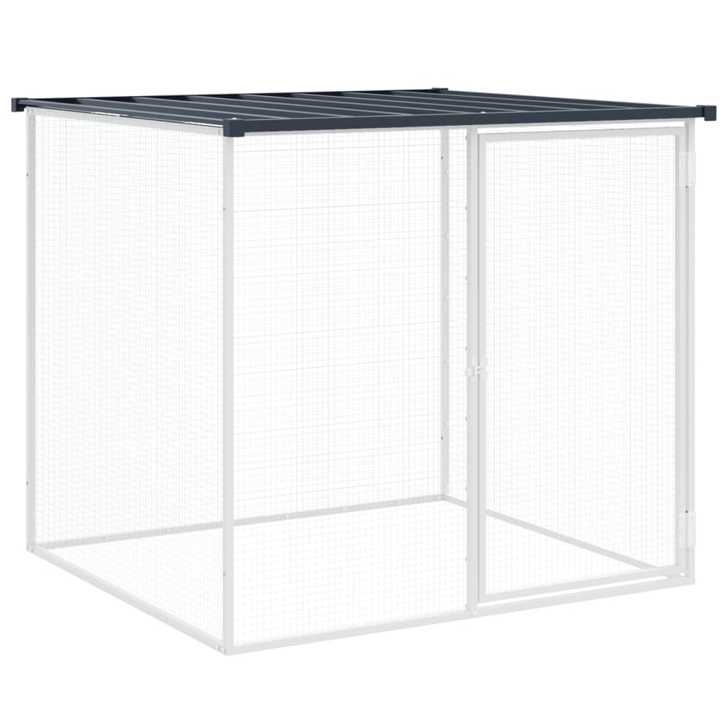 Antracitszürke horganyzott acél tyúkketrec tetővel 803x98x90 cm - Image 4