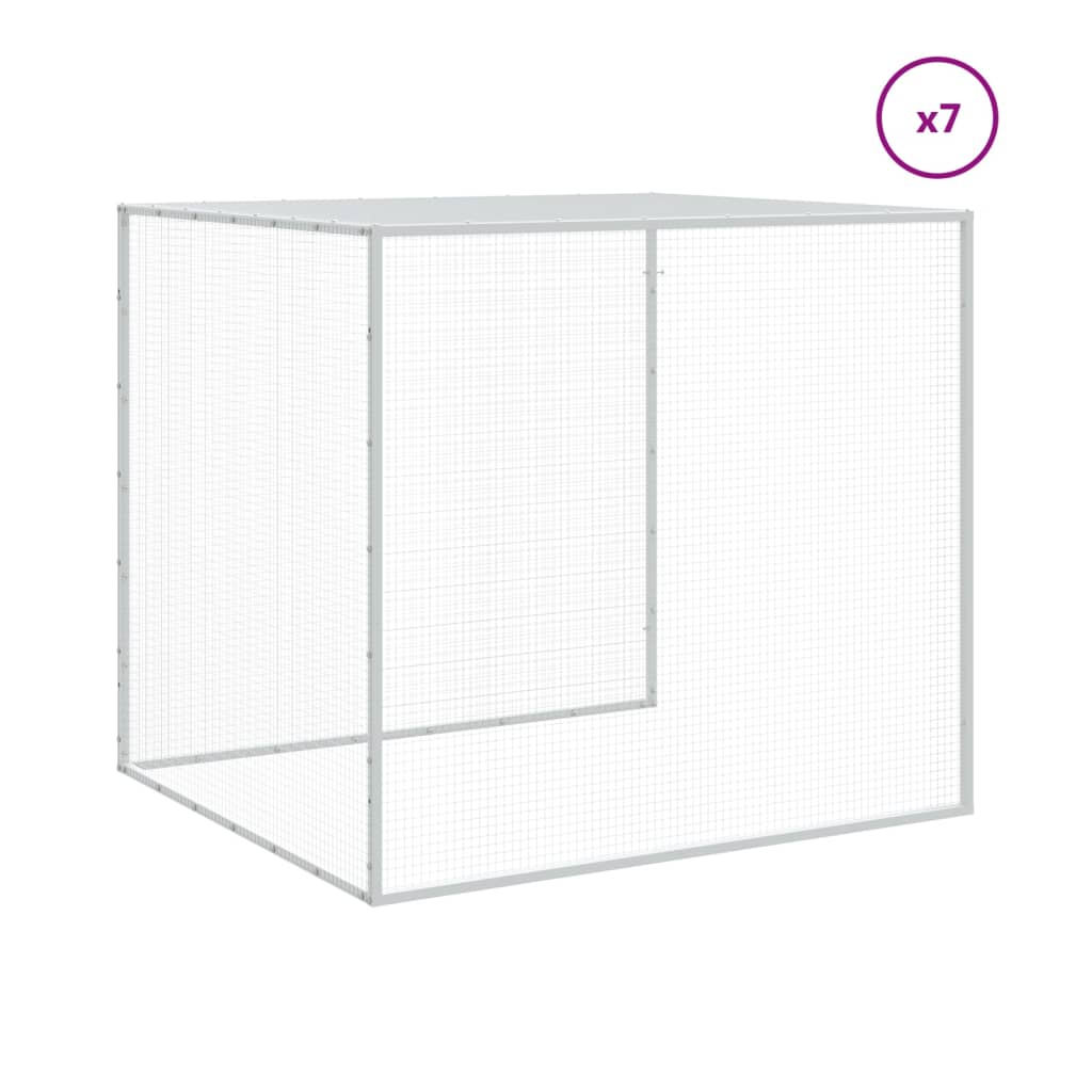 Antracitszürke horganyzott acél tyúkketrec tetővel 803x98x90 cm - Image 5