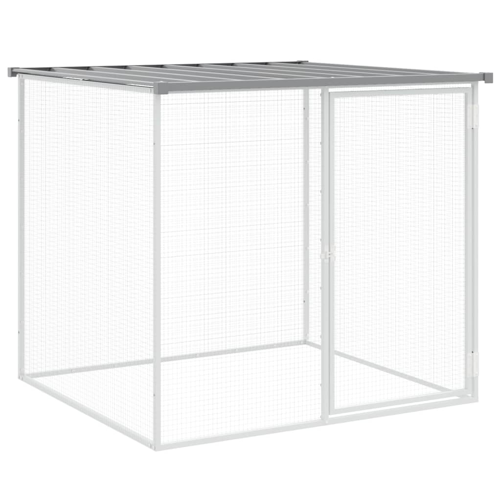 Világosszürke horganyzott acél tyúkketrec tetővel 803x98x90 cm - Image 4