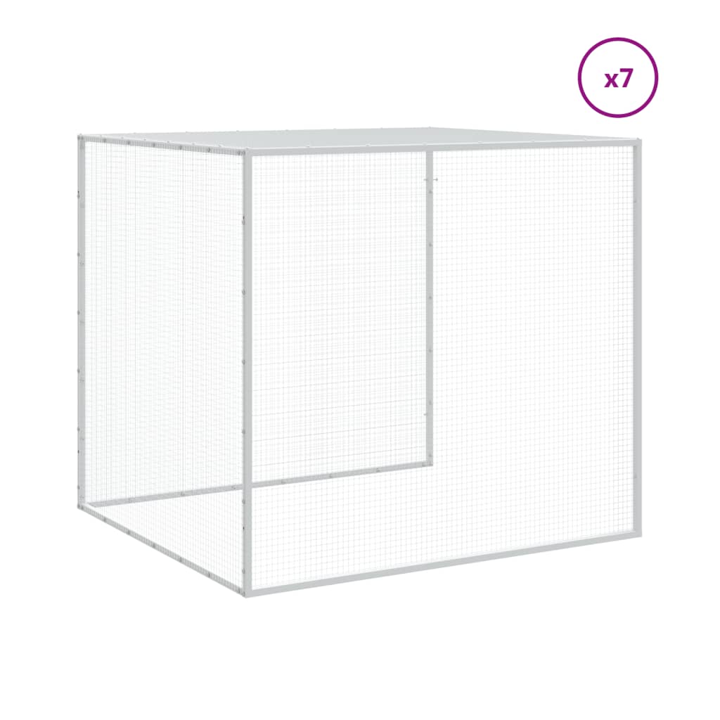 Világosszürke horganyzott acél tyúkketrec tetővel 803x98x90 cm - Image 5