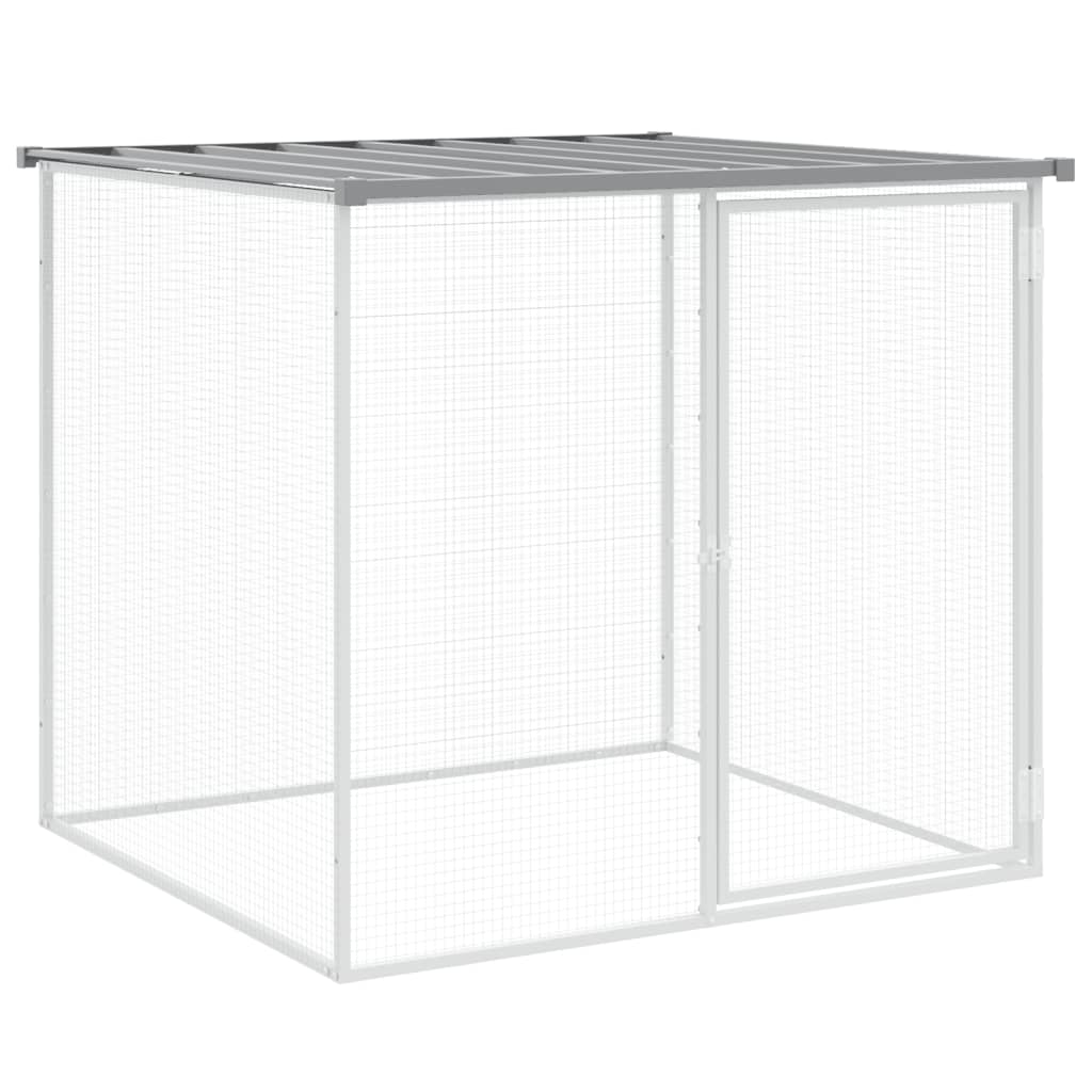 Világosszürke horganyzott acél tyúkketrec tetővel 1003x98x90 cm - Image 4