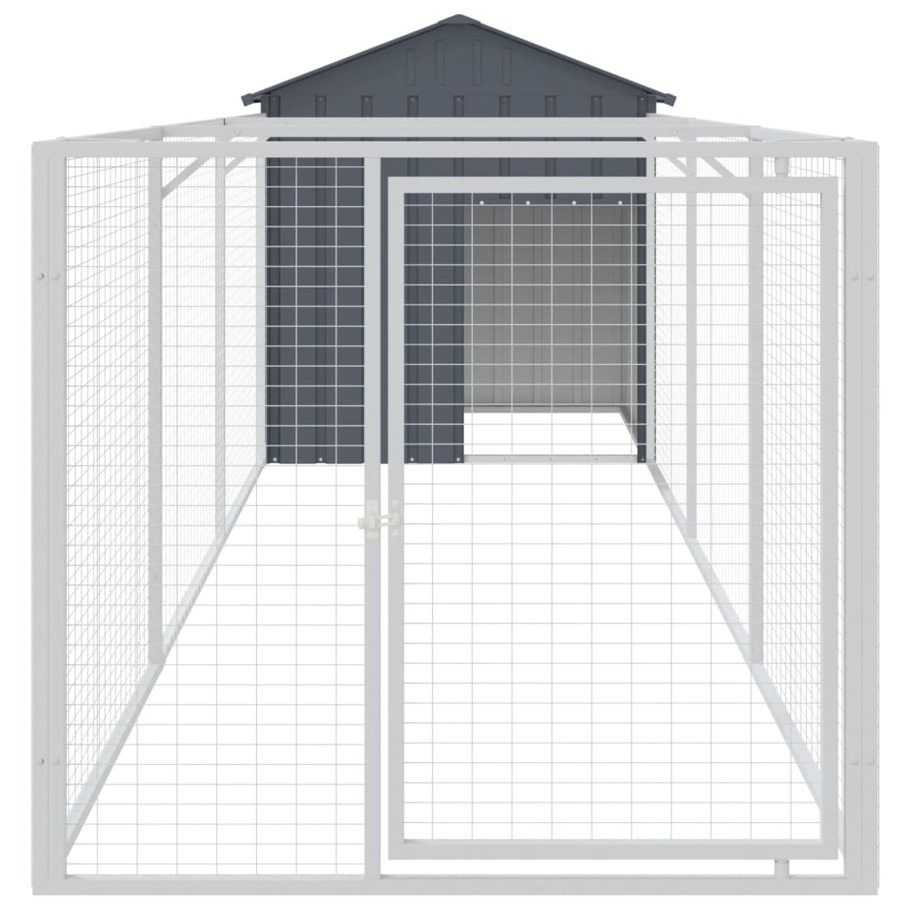 Antracitszürke horganyzott acél kutyakennel 117 x 405 x 123 cm - Image 3