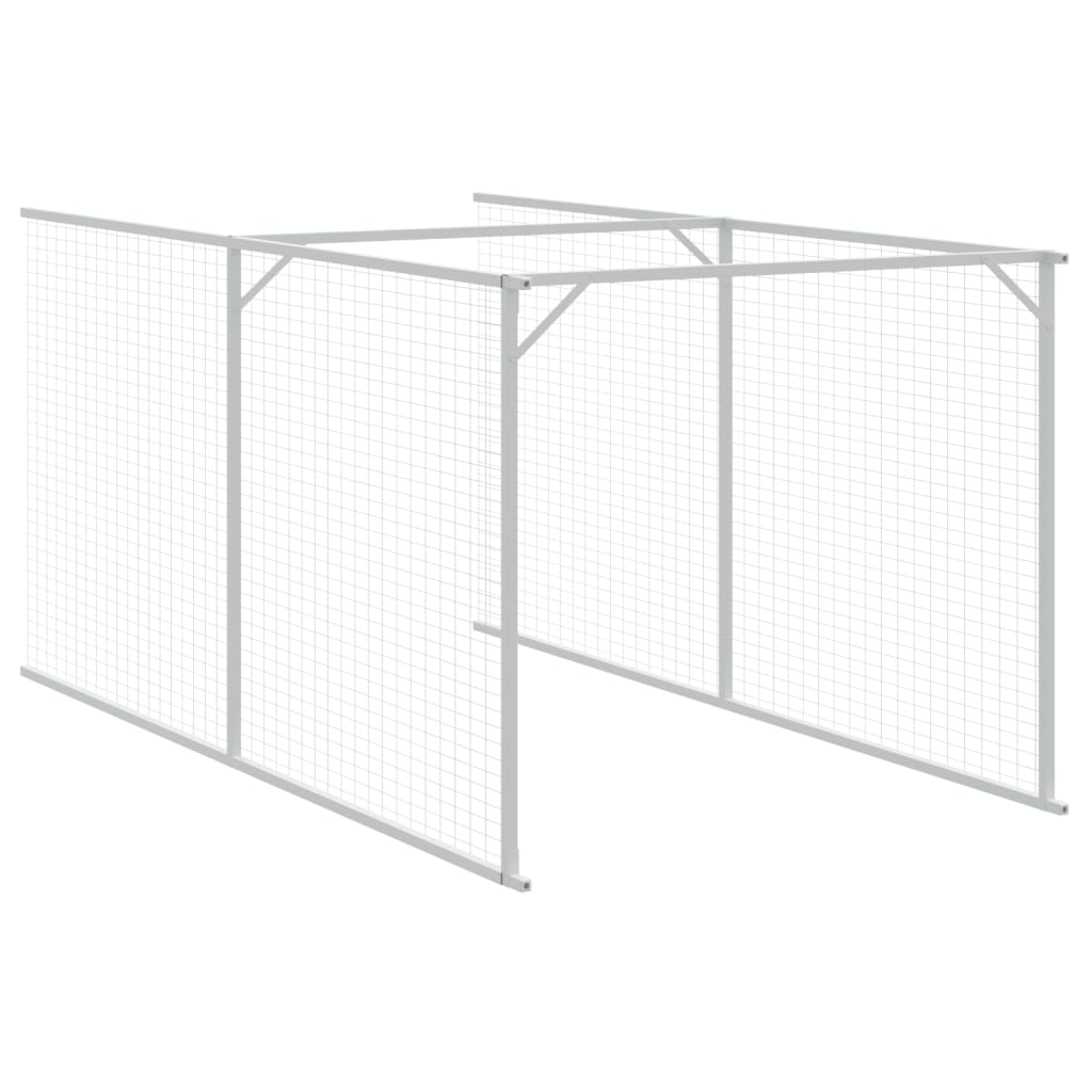 Antracitszürke horganyzott acél kutyakennel 117 x 405 x 123 cm - Image 5