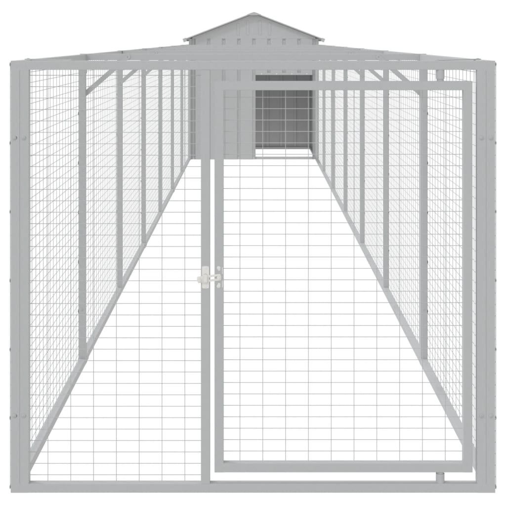 Világosszürke horganyzott acél kutyakennel 117 x 813 x 123 cm - Image 3