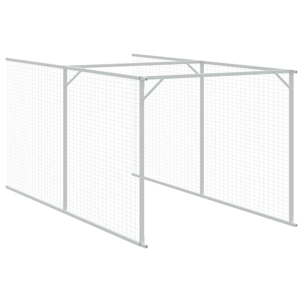 Antracit horganyzott acél kutyakennel kifutóval 110x405x110 cm - Image 5