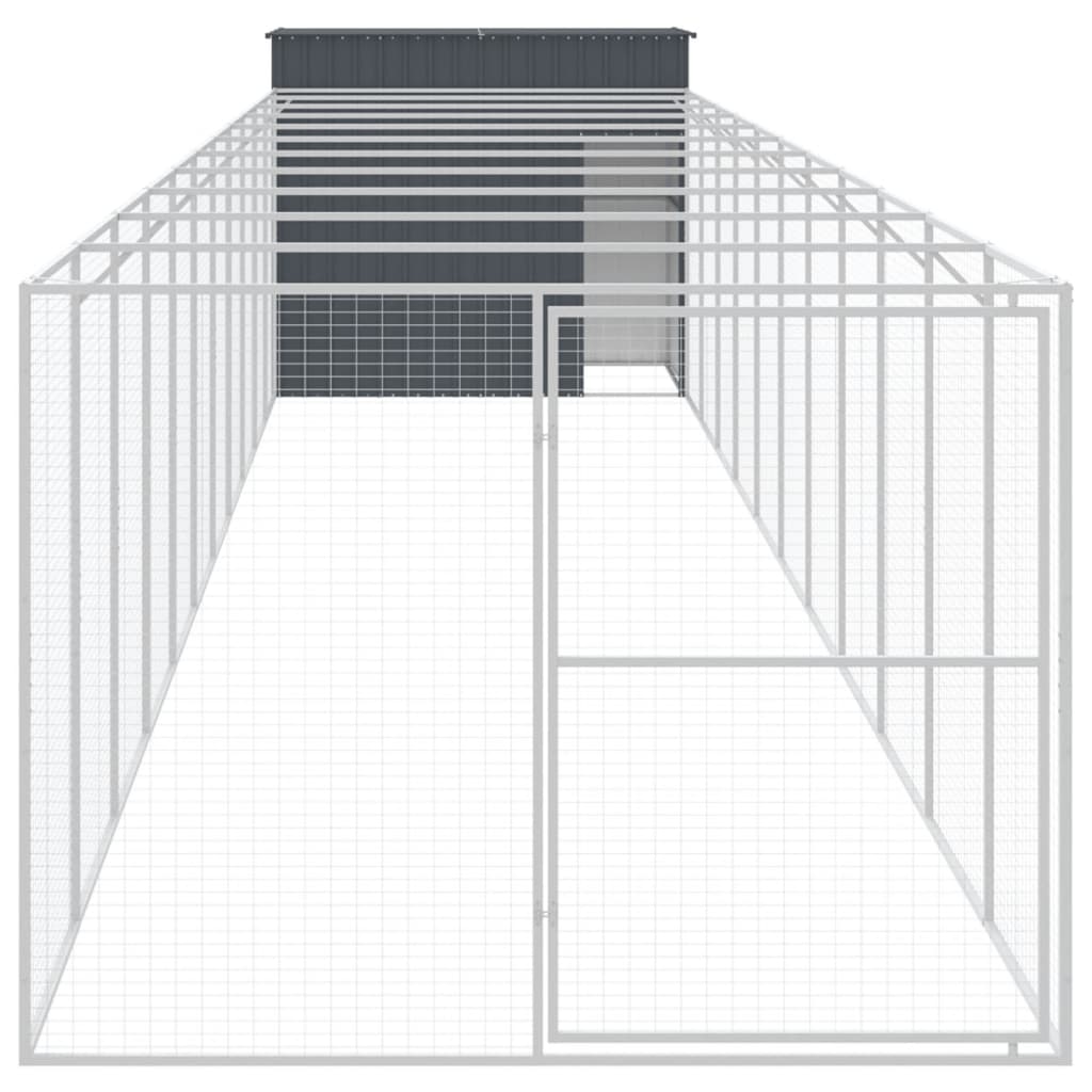 Antracitszürke horganyzott acél kutyakennel 214x1273x181 cm - Image 3