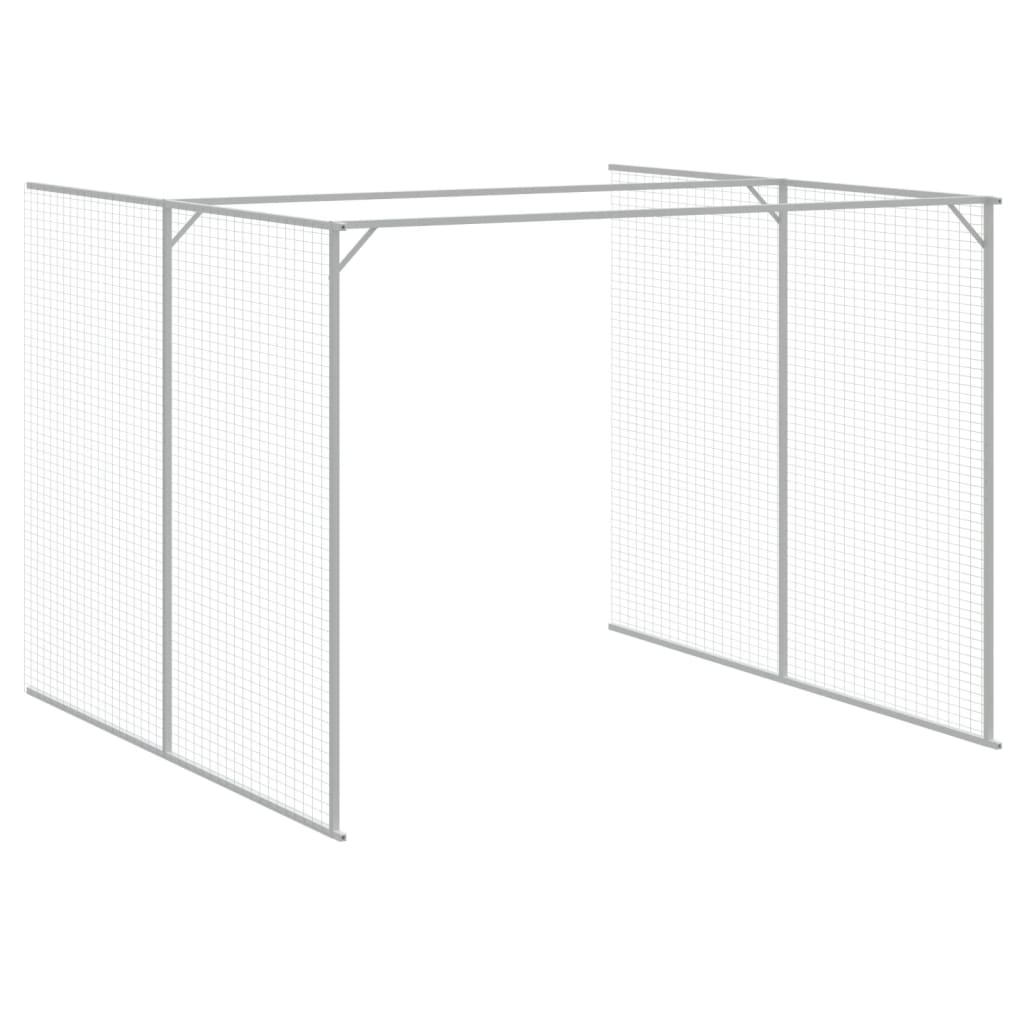 Világosszürke horganyzott acél tetős kutyakennel 214x1273x181cm - Image 5