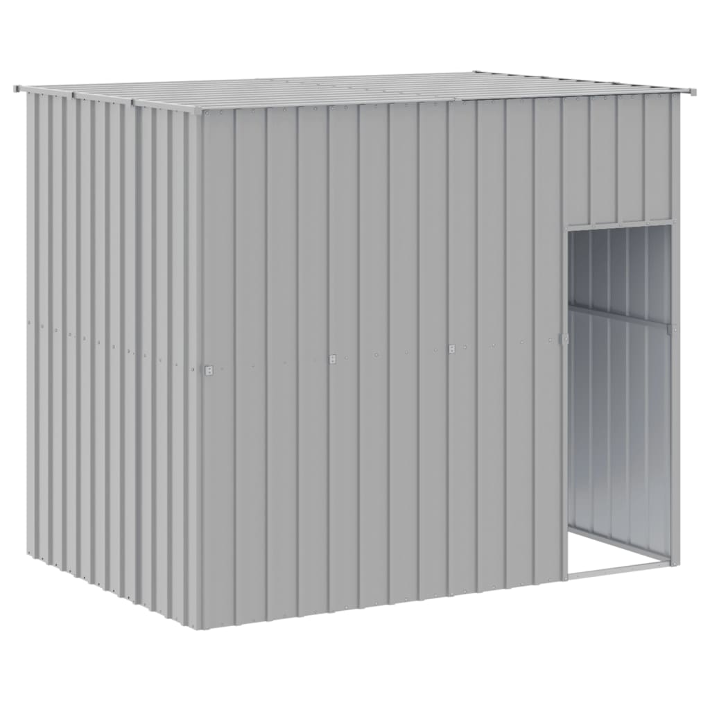 Világosszürke horganyzott acél tetős kutyakennel 214x253x181 cm - Image 4