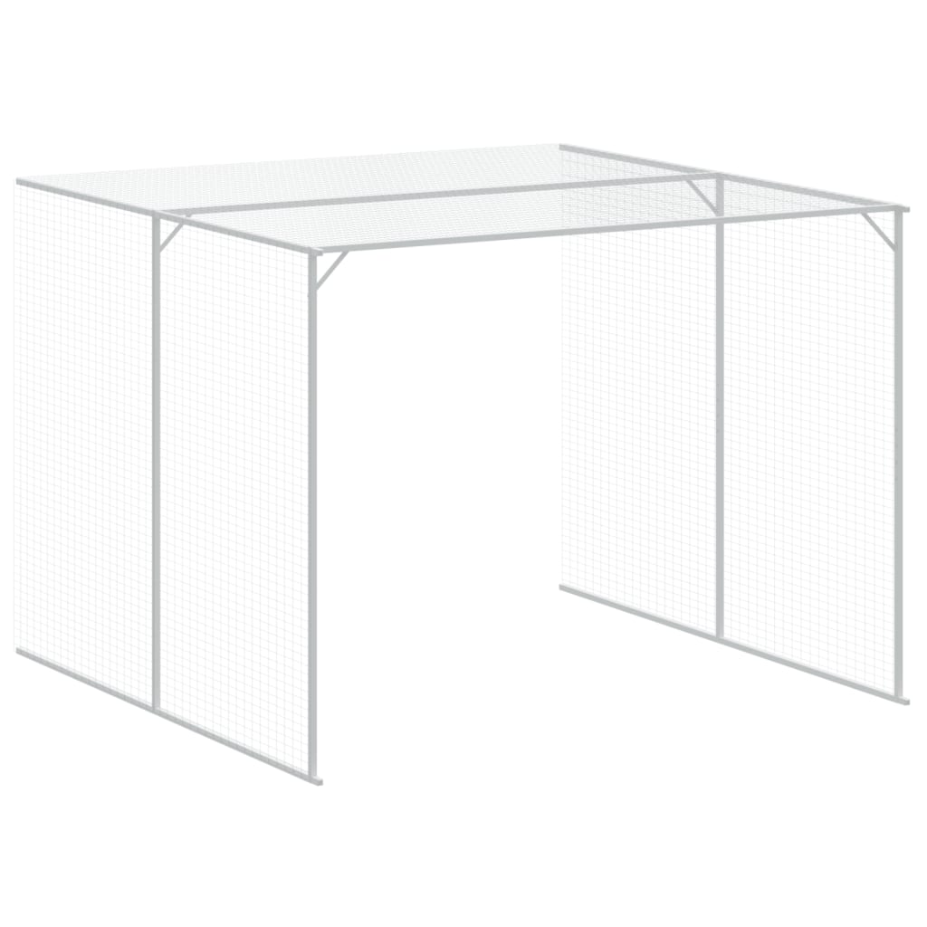Világosszürke horganyzott acél tetős kutyakennel 214x661x181 cm - Image 5