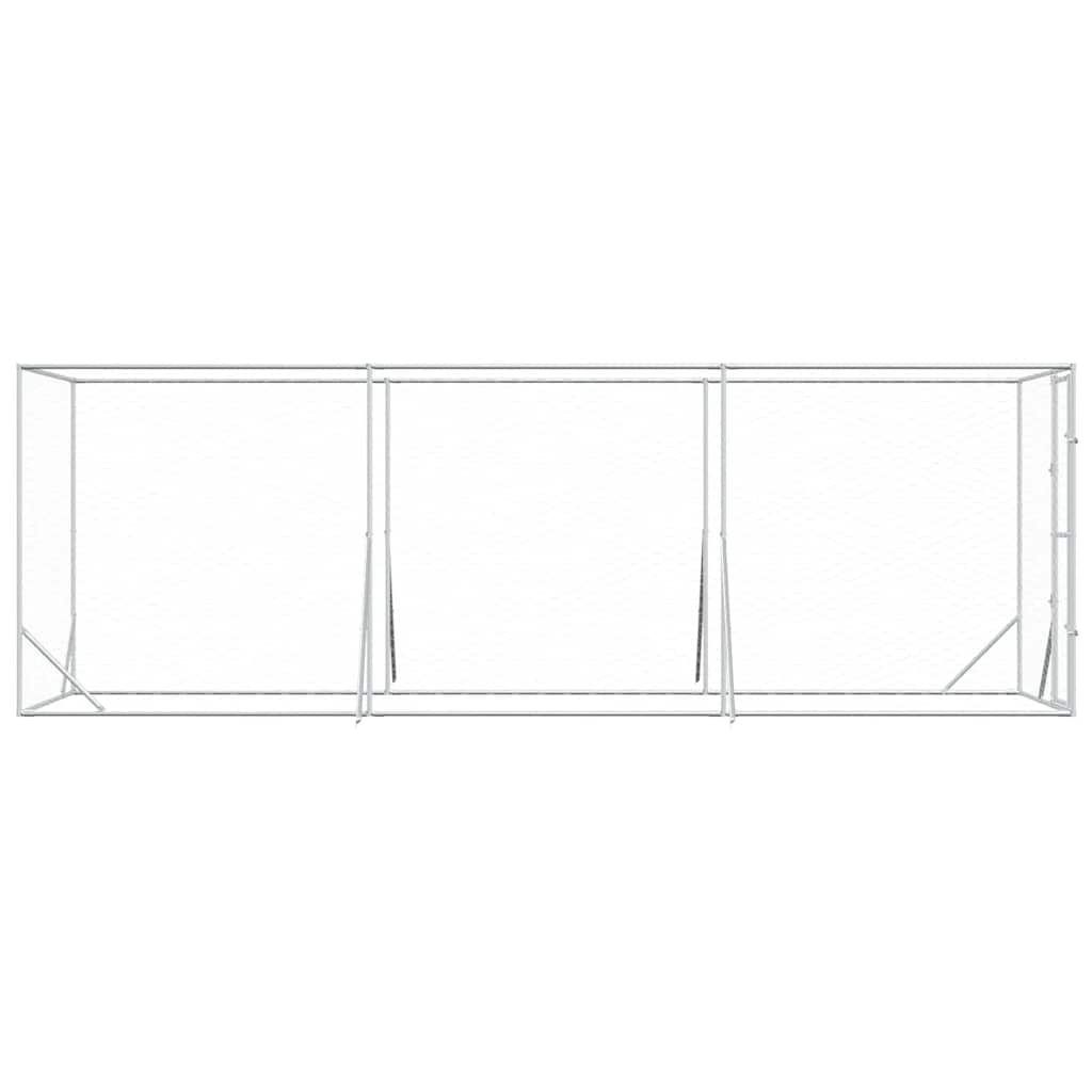 Ezüstszínű kültéri horganyzott acél kutyakennel 2x6x2 m - Image 5