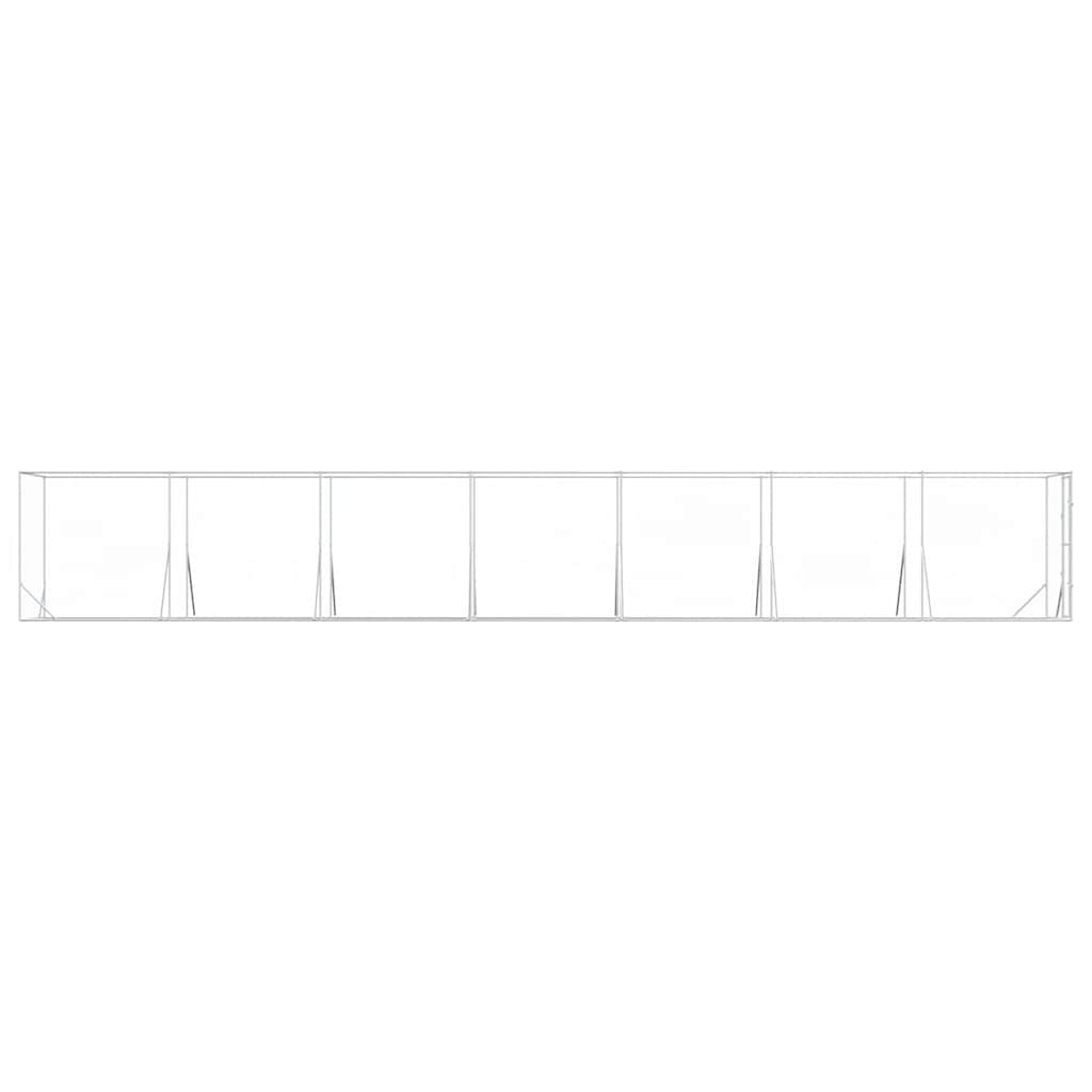 Ezüstszínű kültéri horganyzott acél kutyakennel 2 x 14 x 2 m - Image 5