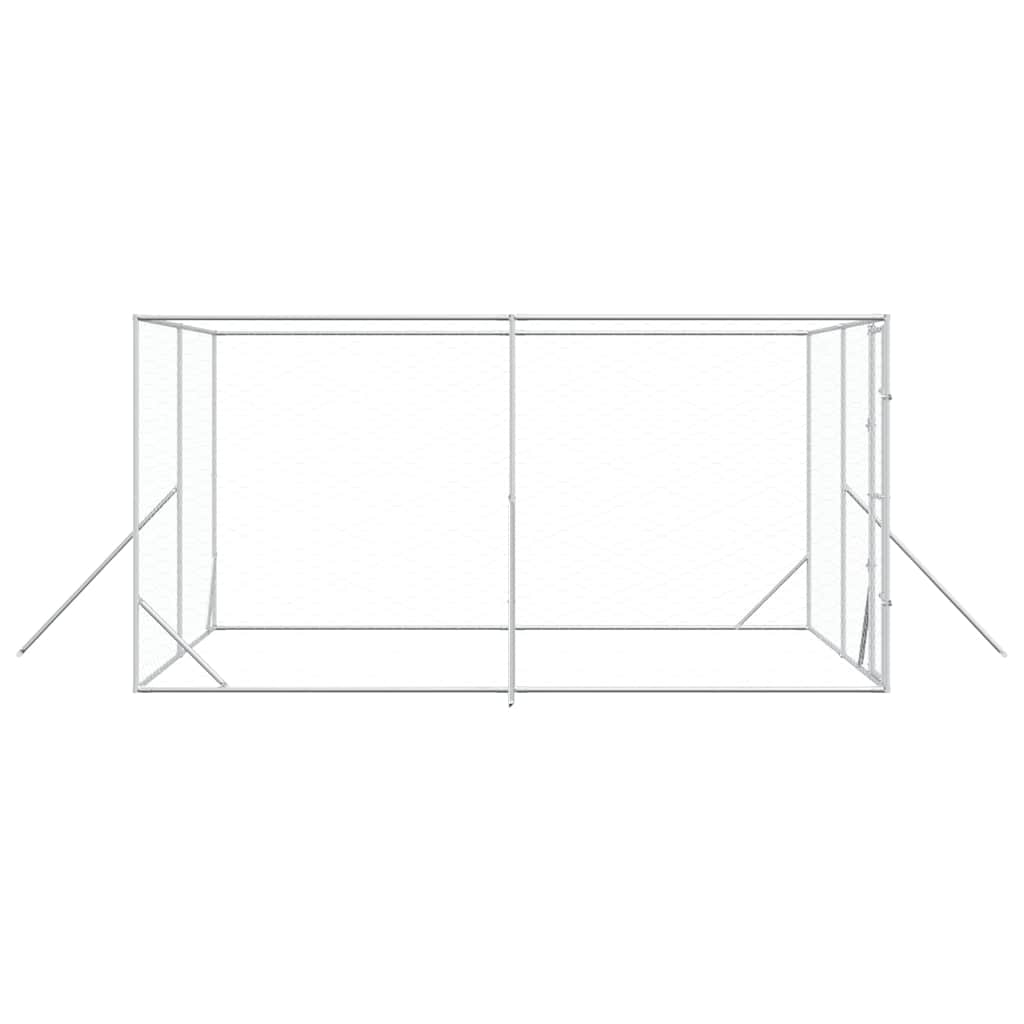 Ezüstszínű kültéri horganyzott acél kutyakennel 4x4x2 m - Image 5