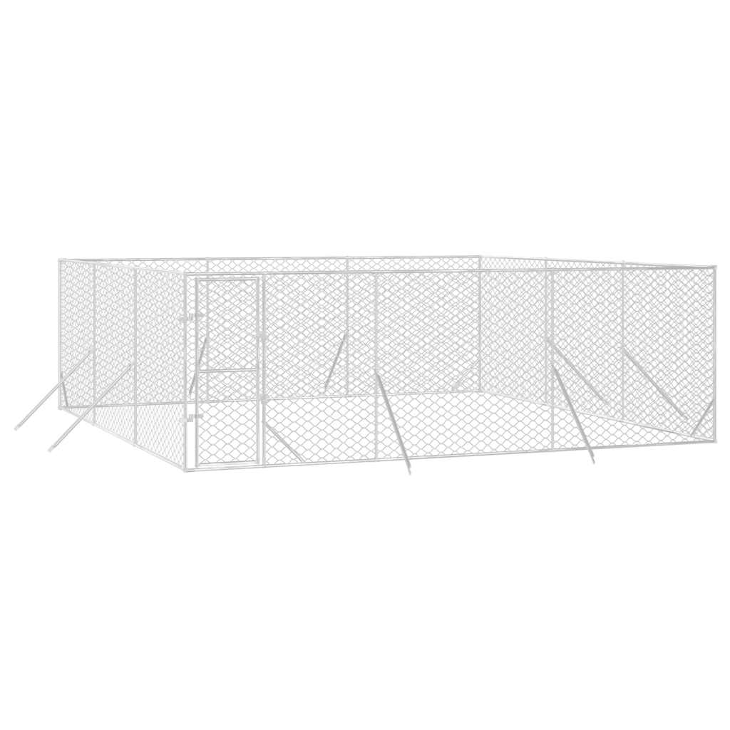 Ezüstszínű kültéri horganyzott acél kutyakennel 6x6x2 m - Image 3