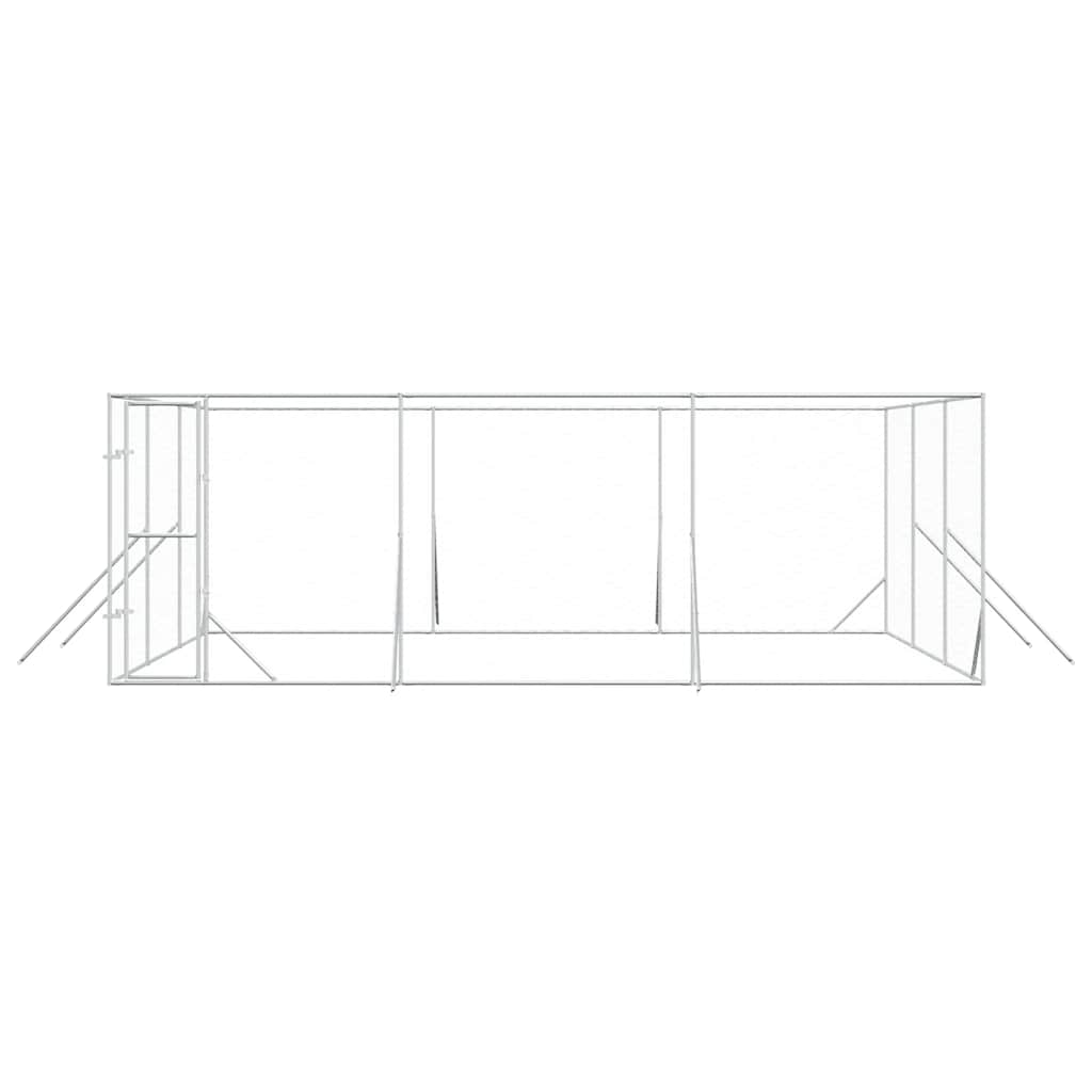Ezüstszínű kültéri horganyzott acél kutyakennel 6x6x2 m - Image 4