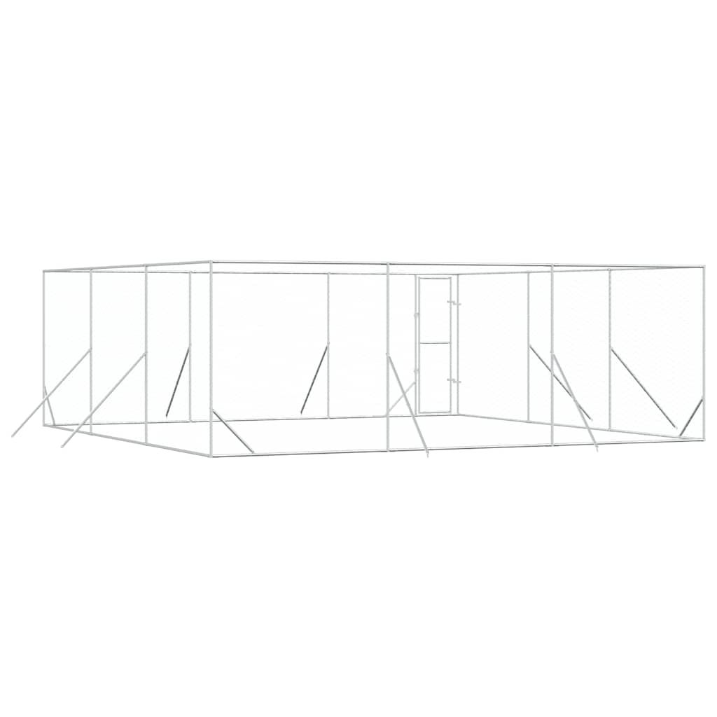 Ezüstszínű kültéri horganyzott acél kutyakennel 6x6x2 m - Image 5