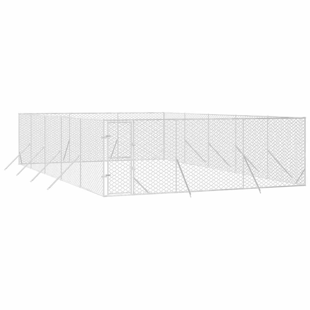 Ezüstszínű kültéri horganyzott acél kutyakennel 6 x 10 x 2 m - Image 3