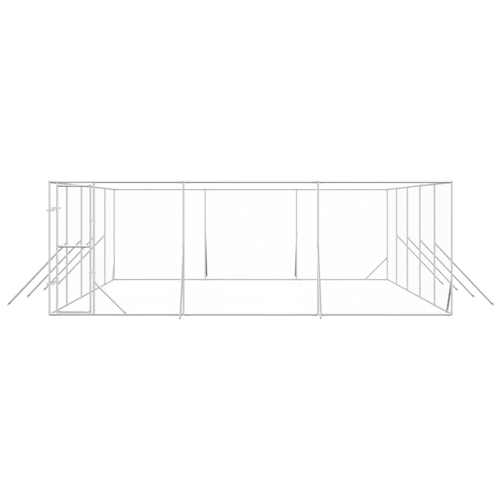 Ezüstszínű kültéri horganyzott acél kutyakennel 6 x 10 x 2 m - Image 4