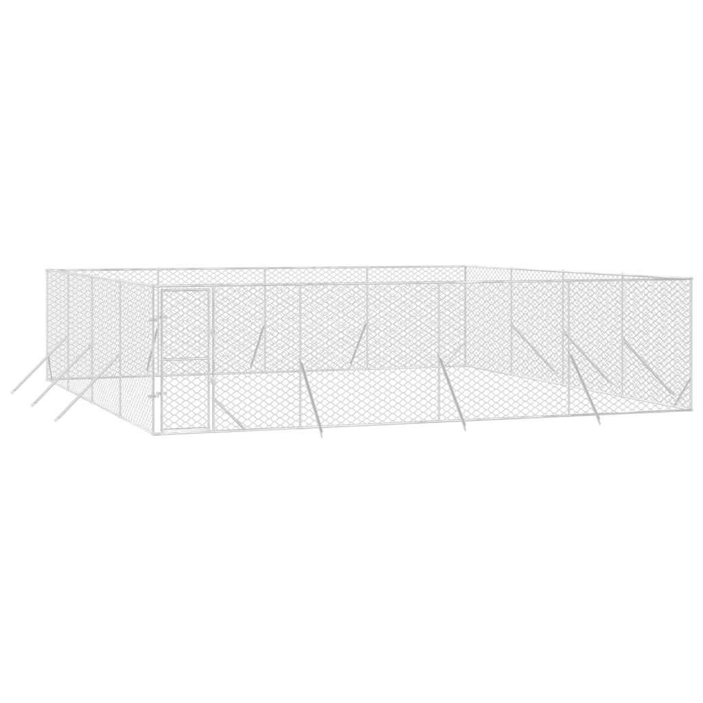 Ezüstszínű kültéri horganyzott acél kutyakennel 8x8x2 m - Image 3