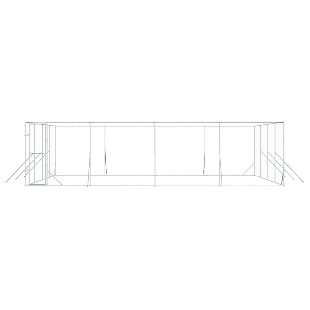 Ezüstszínű kültéri horganyzott acél kutyakennel 8x8x2 m - Image 4
