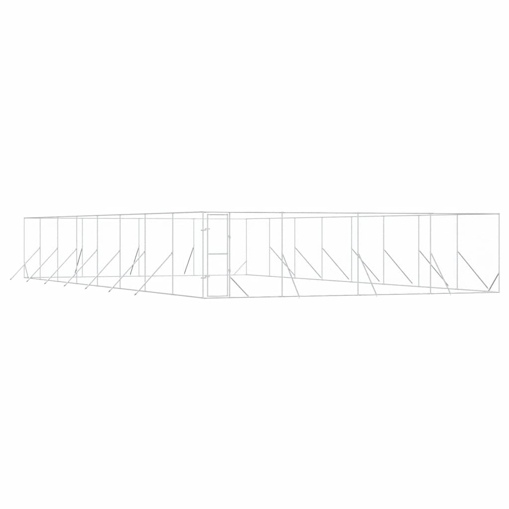 Ezüstszínű kültéri horganyzott acél kutyakennel 8 x 16 x 2 m - Image 2