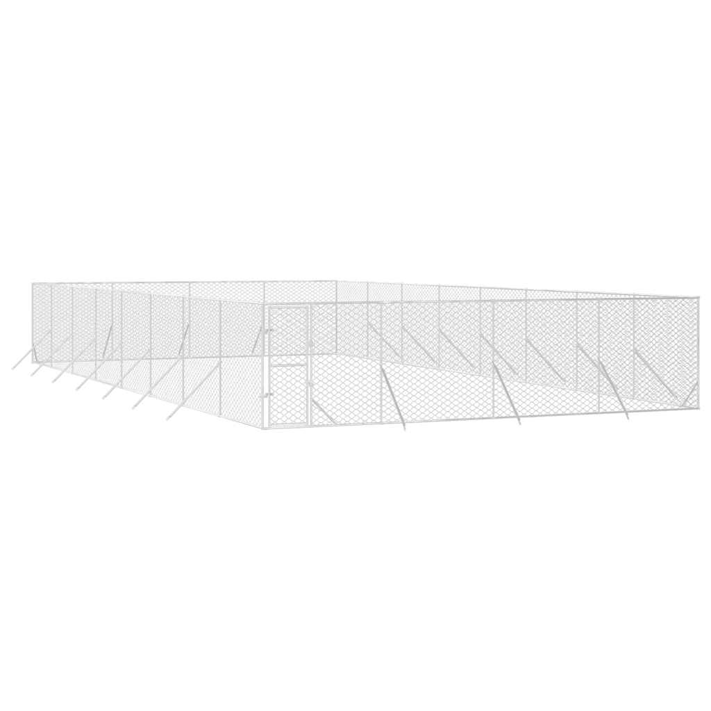 Ezüstszínű kültéri horganyzott acél kutyakennel 8 x 16 x 2 m - Image 3