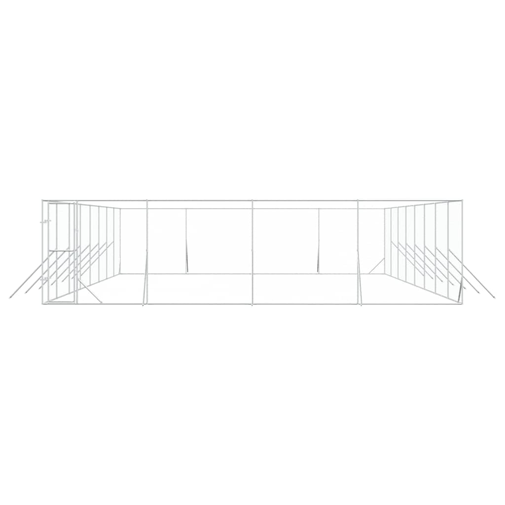 Ezüstszínű kültéri horganyzott acél kutyakennel 8 x 16 x 2 m - Image 4