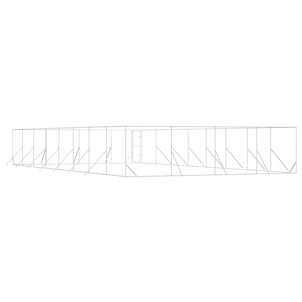 Ezüstszínű kültéri horganyzott acél kutyakennel 8 x 16 x 2 m - Image 5
