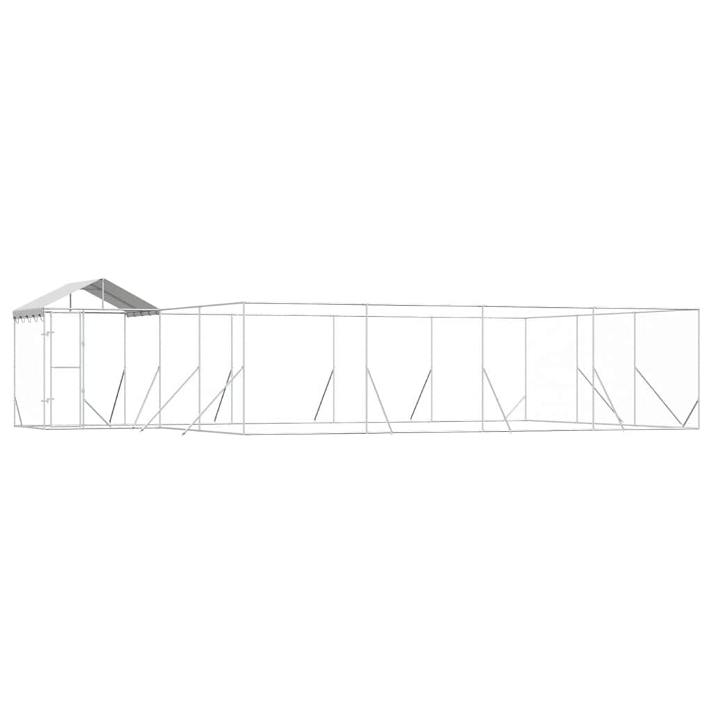 Ezüstszínű horganyzott acél kutyakennel tetővel 10x6x2,5 m - Image 2