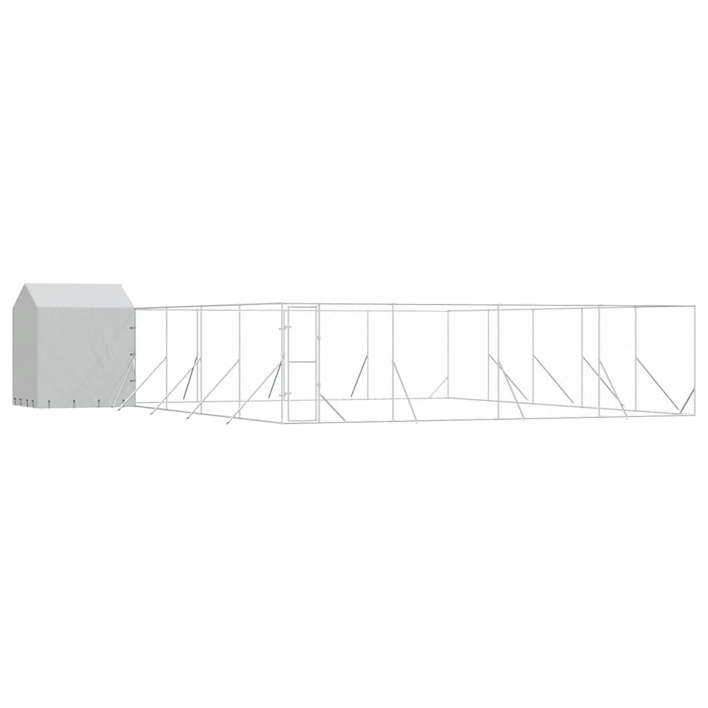 Ezüstszínű horganyzott acél kutyakennel tetővel 10x10x2,5 m - Image 2