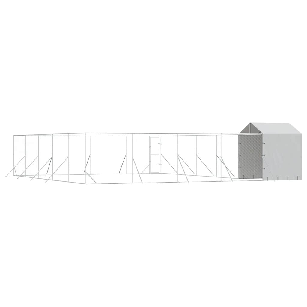 Ezüstszínű horganyzott acél kutyakennel tetővel 10x10x2,5 m - Image 4