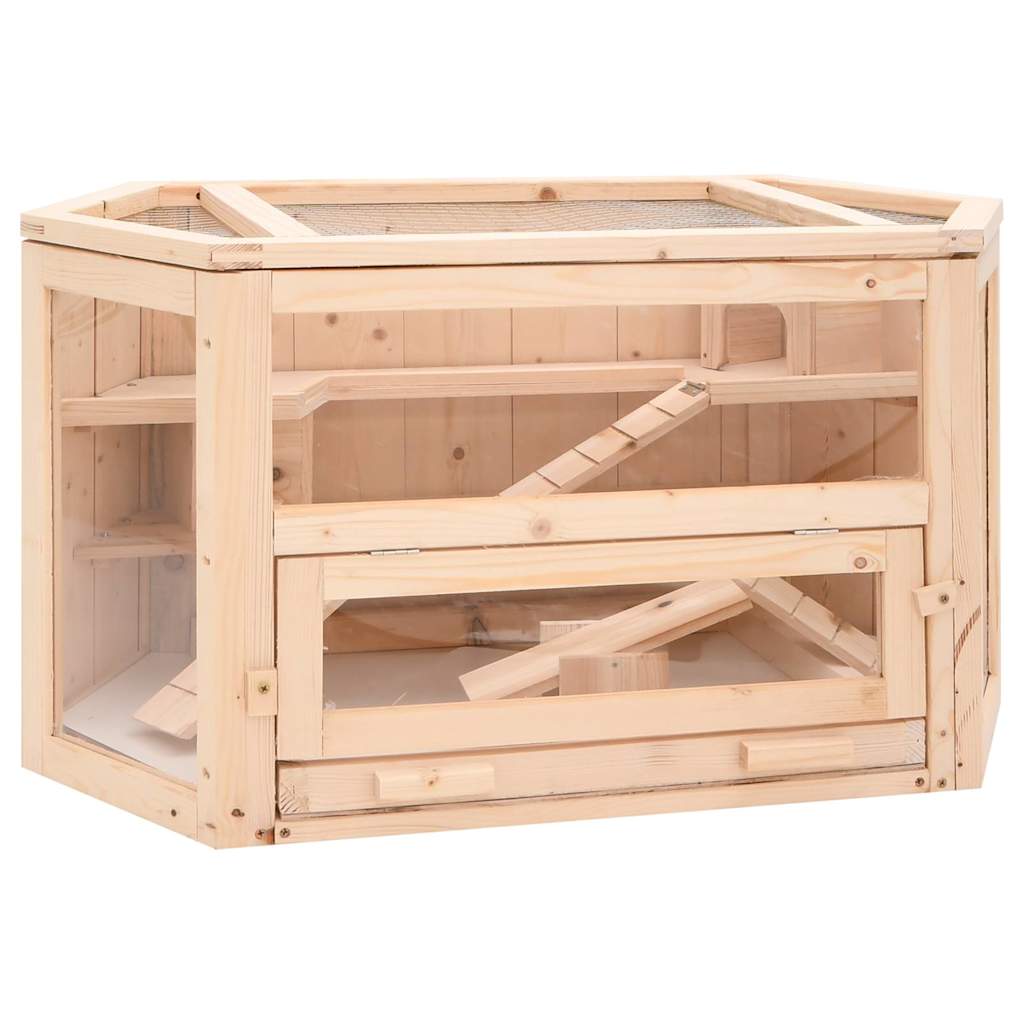 Tömör fenyőfa hörcsögketrec 80x40x43 cm - Image 2